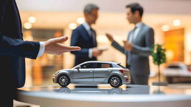  Un homme souhaitant acheter une voiture dans une agence automobile.
