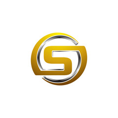 3d s logo gold