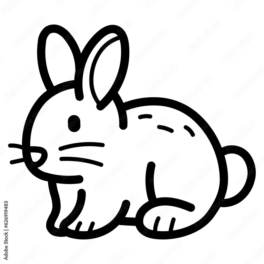 Wall mural bunny line icon style - Wall murals
