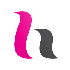 Magenta and Black Calligraphic Letter H Icon