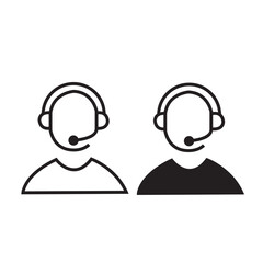 Iconos de os personas con auriculares de teléfono. Vector