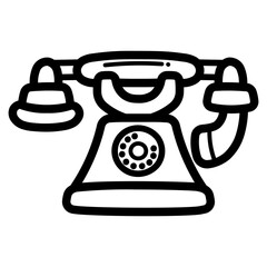telephone vintage line icon style