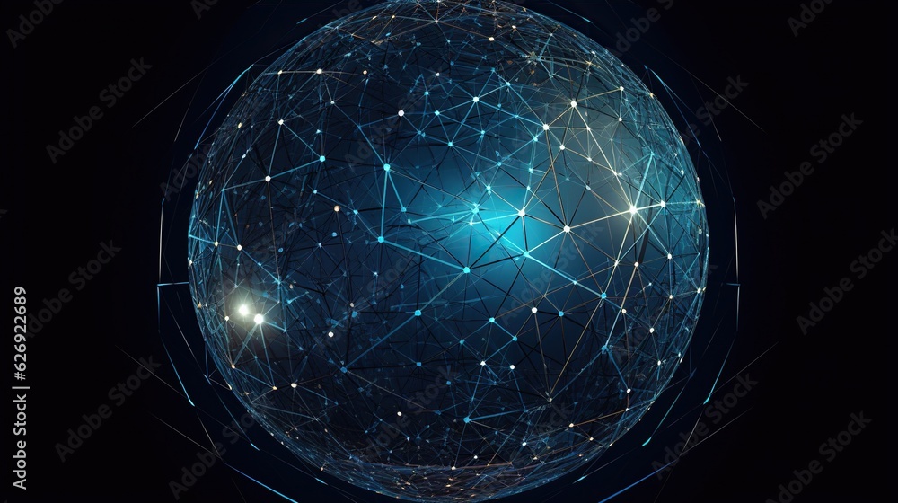 Poster futuristic tech dot connected universe geometric background abstract design