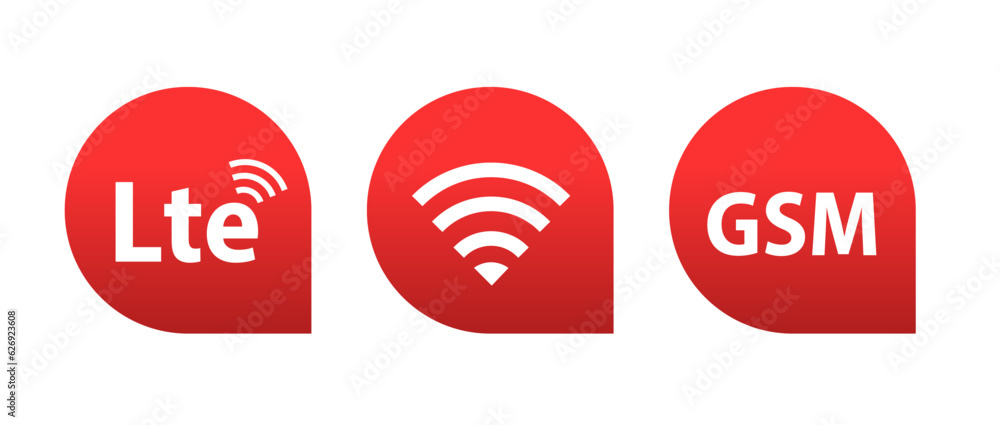 Poster lte, gsm and wifi sign. wireless connection. symbols mobile internet network. connection internet si
