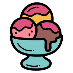 ice cream filled outline icon style