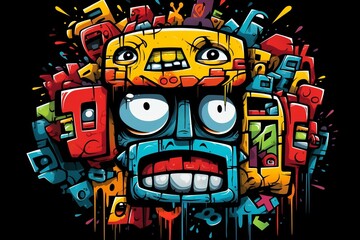 T-shirt logo of grafitti. Beautiful illustration picture. Generative AI