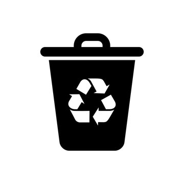 Recycle bin icon vector isolated on white background. Trash can, garbage symbol concept