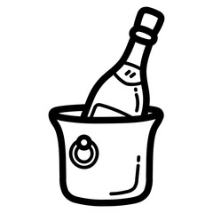 champagne line icon style