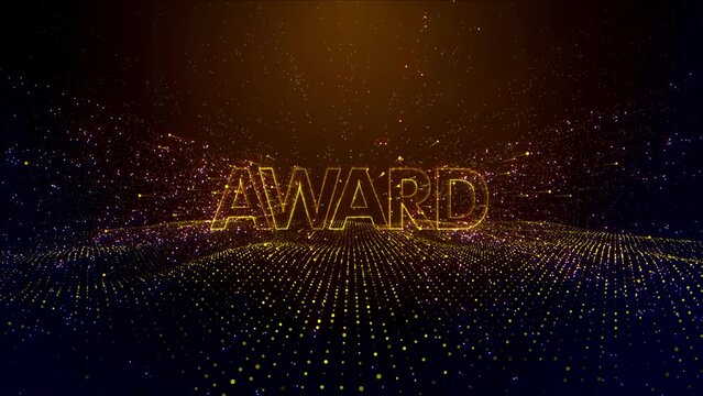 Abstract Celebration Golden Brown Award Lettering Dotted Lines Particle Title Intro Motion Reveal Space Effect With Wavy Dots Floor Pattern