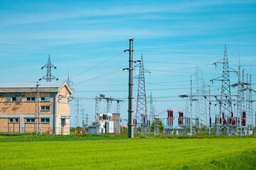 Electrical substation at town suburbs