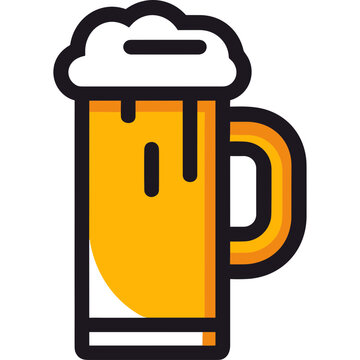 recommend clip art: Mug of beer with foam outlined single icon logo svg vector
