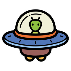 ufo filled outline icon style