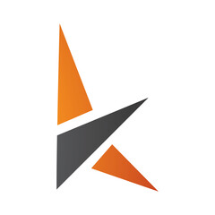 Orange and Black Letter K Icon with Triangles