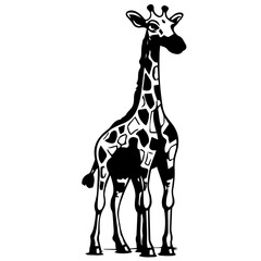 Giraffe, coloring book for kids, vector illustration