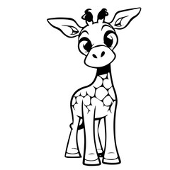 Fototapeta na wymiar Giraffe, coloring book for kids, vector illustration
