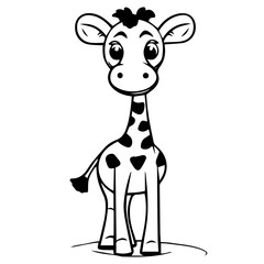 Giraffe, coloring book for kids, vector illustration