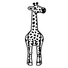 Obraz premium Giraffe, coloring book for kids, vector illustration