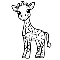 Giraffe, coloring book for kids, vector illustration