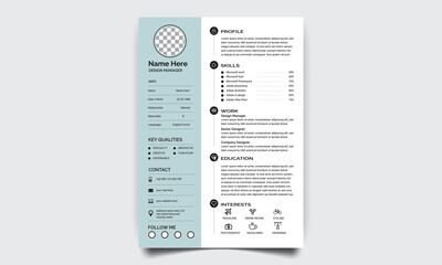 Modern and creative cv resume design template. Resume template for job applications. 