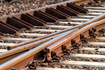 Railway tracks in a railway station