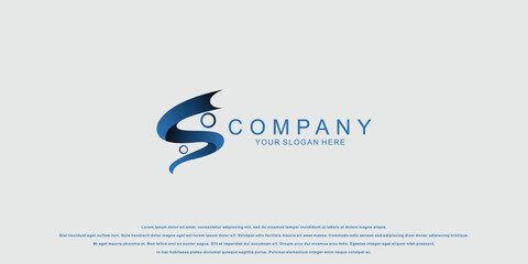 Simple painting logo design with full color concept | premium vector