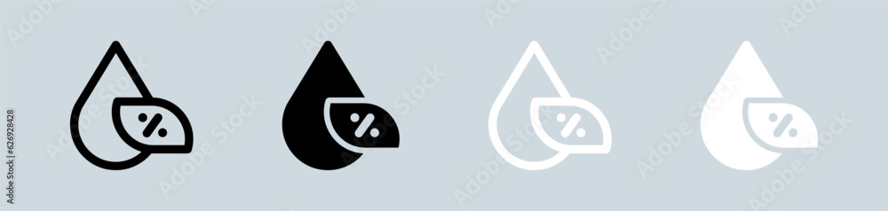 Wall mural Humidity icon set in black and white. Water signs vector illustration.