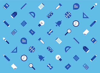 Background - Flat and editable vectors-  Back to school concept - elements collection 