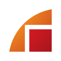 Orange and Red Geometrical Letter R Icon