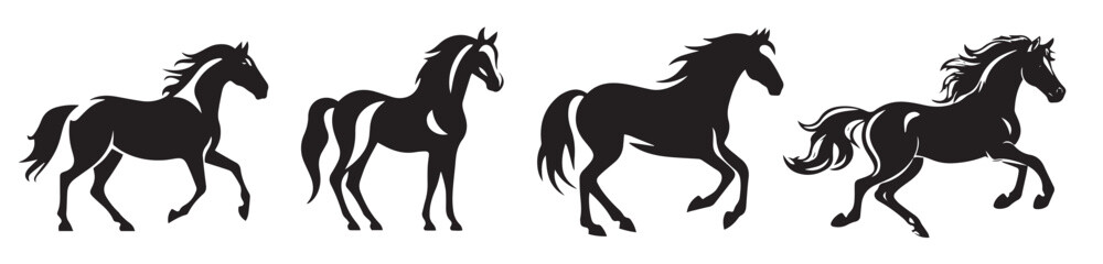 Fototapeta na wymiar Horse vector silhouette illustration
