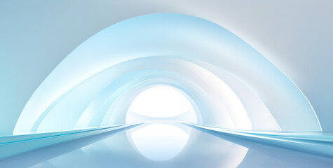 white and blue tunnel abstract light background with light