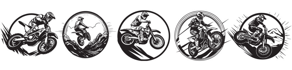 Motorcycle vector illustration silhouette laser cutting black and white shape