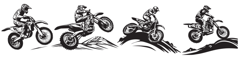 Obraz na płótnie Canvas Motorcycle vector illustration silhouette laser cutting black and white shape