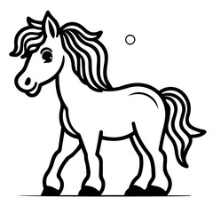 Obraz na płótnie Canvas horse coloring page illustration