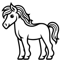 horse coloring page illustration