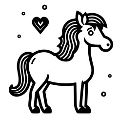 horse coloring page illustration