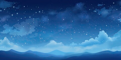 Sky over mountains nature background. Star amazing night sky landscape with beautiful mountain with stars view. Illustrations