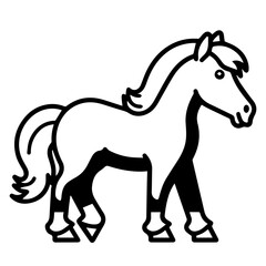 horse coloring page illustration