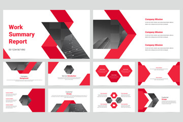 Modern business work report slide presentation templates