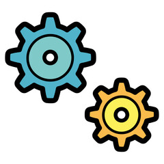 Settings filled outline icon style