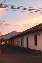 Fototapeta na wymiar Colourful Buildings in the streets of Granada, Nicaragua