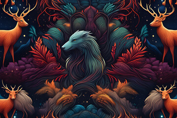 Obraz premium animals in the natural generative ai