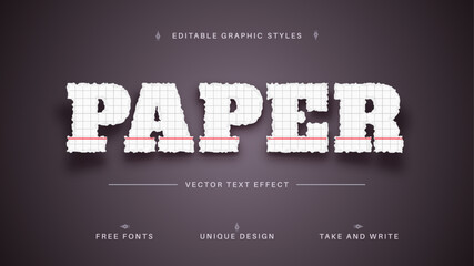 School Paper - Editable Text Effect, Font Style