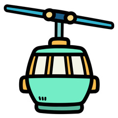 cable car filled outline icon style