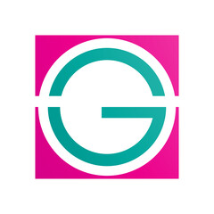 Persian Green and Magenta Round and Square Letter G Icon