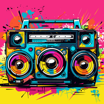 bunte Cartoon-Musikbox