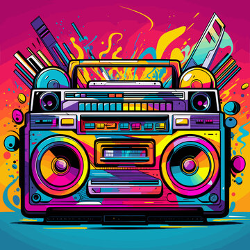 bunte Cartoon-Musikbox