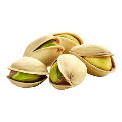 pistachio nuts isolated on white created with Generative AI