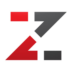 Fototapeta premium Red and Black Dotted Line Shaped Letter Z Icon