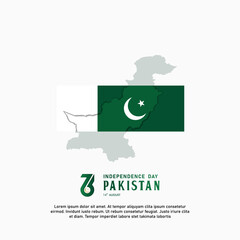 Happy Independence Day Republic Of Pakistan, 14 august. greeting card with white and green colors design