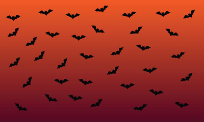 siluent bats Flying concept bacground. Happy hallowen concept